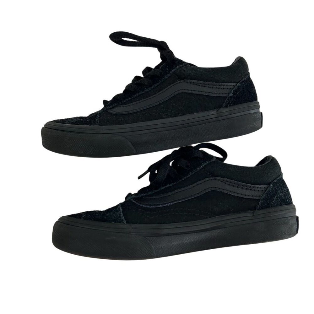 Vans Kids Old Skool V Black Suede Shoes Toddler Size 11.5 Casual